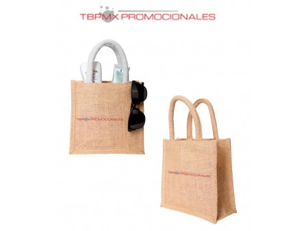 Bolsa de yute asas de algodon atzompa promocional