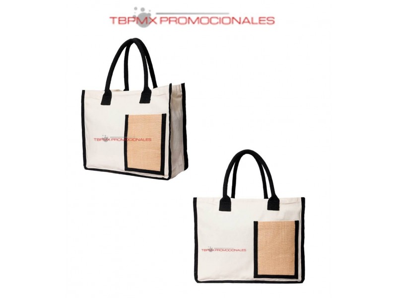 Bolsa de yute asas de algodon resistentes bolsa frontal yute navagio promocional