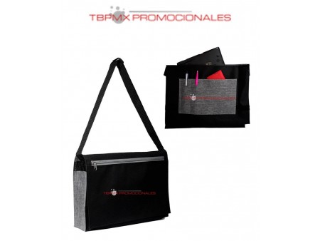 Portafolio poliester porta alptop 15 pulgadas solapa velcro gate promocional