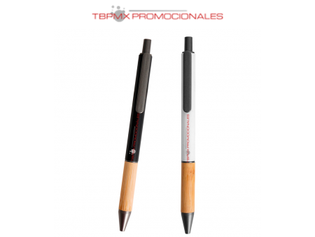 Boligrafo plastico grip bambu zaci promocional
