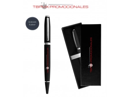 Boligrafo metalico rubber con caja galia promocional