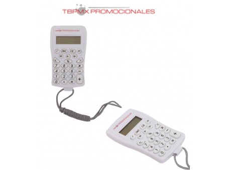 Calculadora de bolsillo plastica con cordon tally promocional