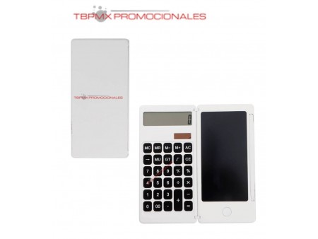 Calculadora plastica con mini pizarron digital cifra promocional