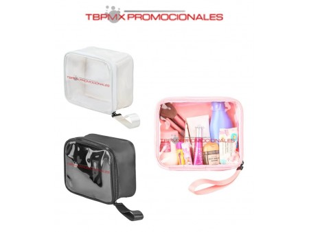 Cosmetiquera plastica rectangular frente transparente jane promocional