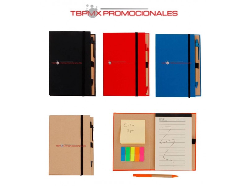 Set ecologico con block de notas boligrafo bio promocional