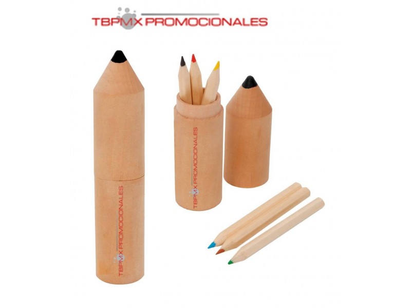 Set forma de lapíz 6 colores de madera trazo promocional
