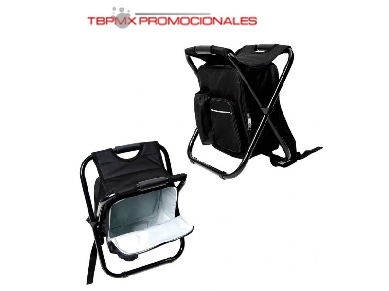 Hielera backpack poliester con tirantes y silla plegable viedma promocional