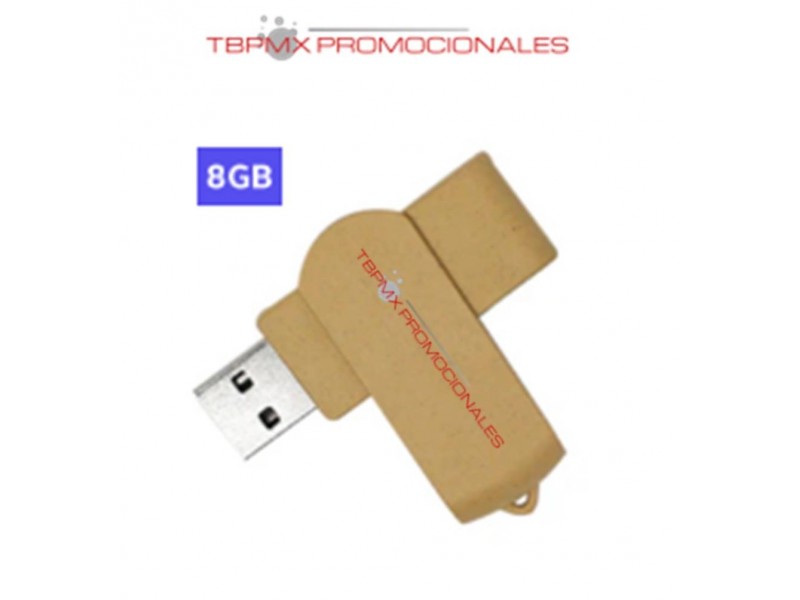 Memoria usb 8 gb giratoria ecologica plastico reciclado promocional