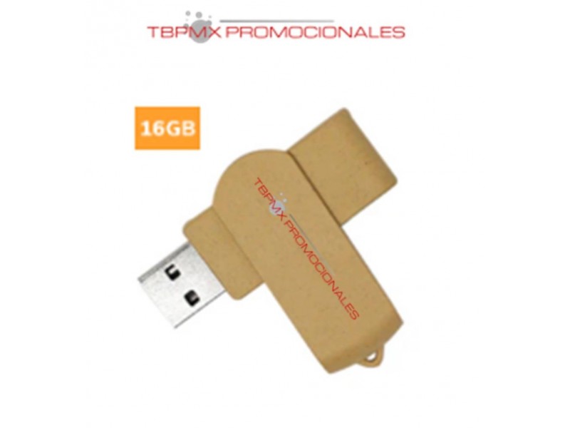Memoria usb 16 gb giratoria ecologica plastico reciclado promocional