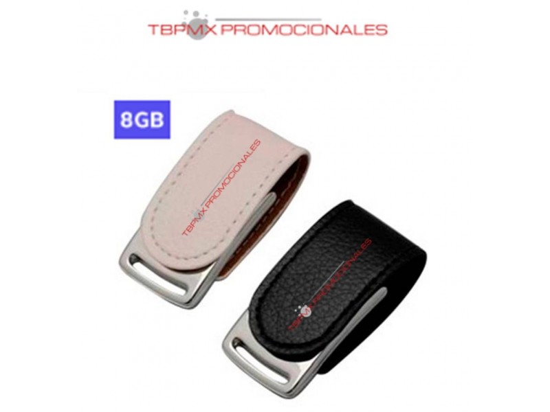 Memoria usb 8 gb clip piel metal con iman promocional
