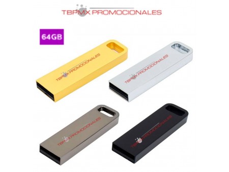 Memoria usb 64 gb metalica rectangular promocional
