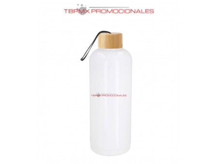 Clindro anfora plastico 900 ml tapa bambu correa poliester fury promocional