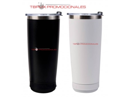 Vaso termico acero inoxidable 550 ml acabado plastic painting con bocina bluetooth luz dopio promocional