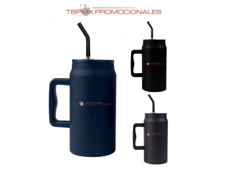 Termo acero inoxidable 1500 ml doble pared taparosca plastic painting popote tank promocional