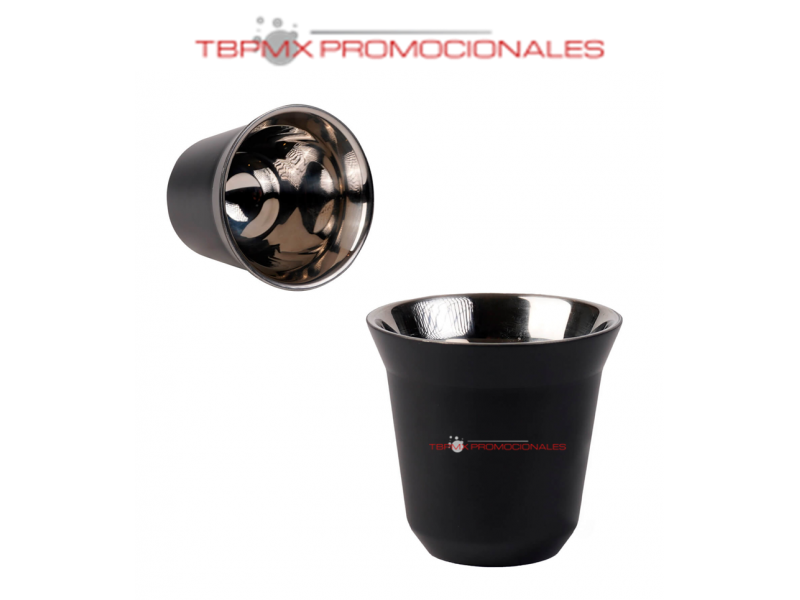 Taza de cafe acero inoxidable 160 ml doble pared espresso promocional