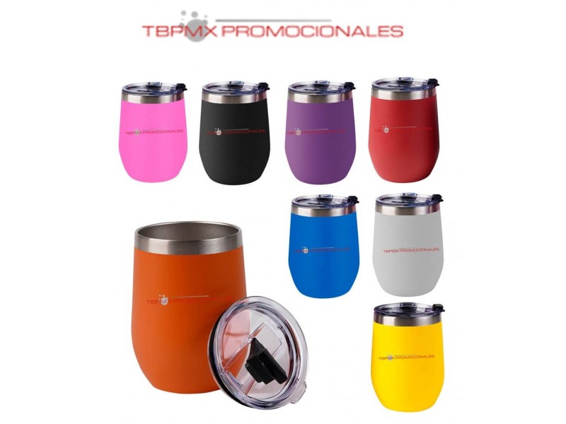 Vaso termico acero inoxidable 330 ml doble pared rugoso tapa luxe promocional
