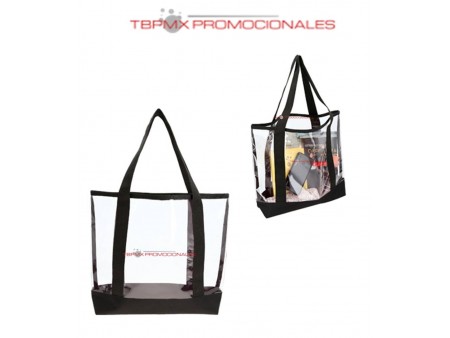 Bolsa plastica transparente base poliester paraiso promocional