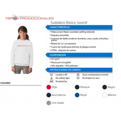 Sudadera básica juvenil...